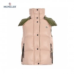 23FW Moncler Gilets Pink Green Sleeveless Down Vest Outerwear Size 0-2 