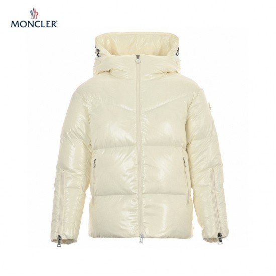 23FW Moncler Hooded Long Sleeves Short Down Jacket Beige Coats Size 1-4 