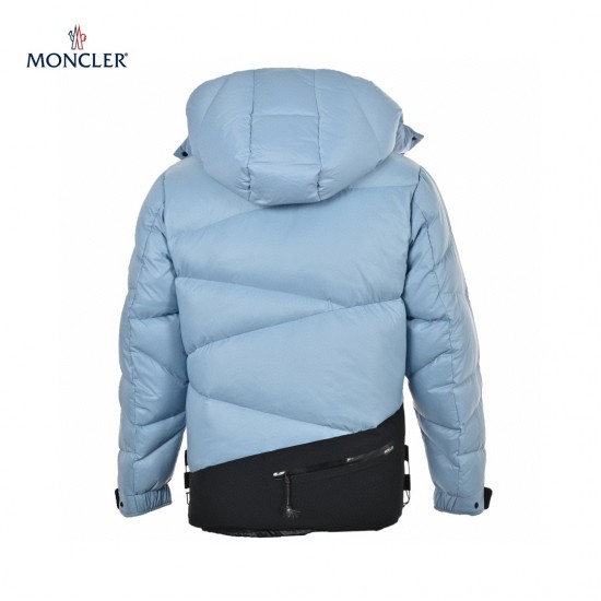 23FW Moncler Mens Hoodie Long Sleeves Short Down Jacket And Coats Blue Coat Size 0-4 