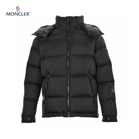 23FW Moncler Mens Hoodie Long Sleeves Short Down Jacket Black Coats Size 1-4 