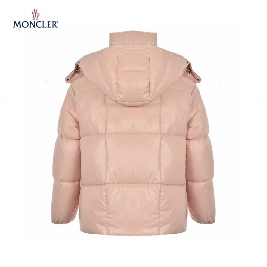 23FW Moncler Parana Hooded Long Sleeves Short Down Jacket Pink Coats Size 0-3 