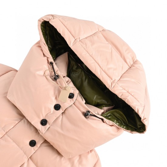 23FW Moncler Parana Hooded Long Sleeves Short Down Jacket Pink Coats Size 0-3 