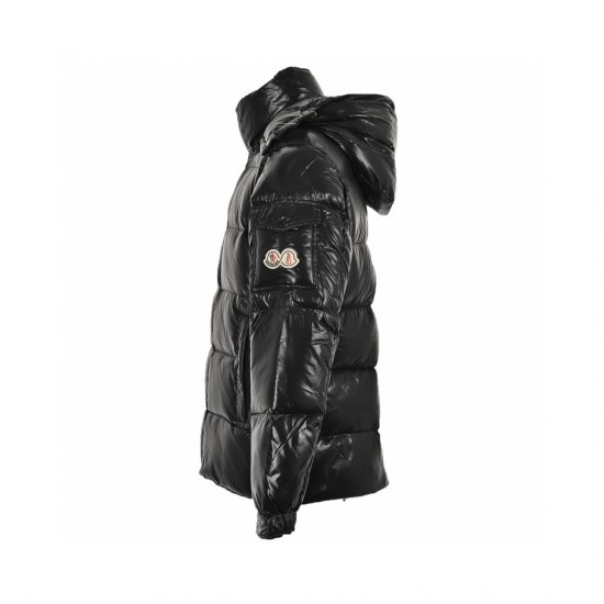 Moncler Maya 70 Logo Appliqued Quilted Shell Hooded Short Black Down Jacket Size 1-5 