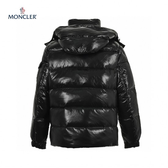 Moncler Maya 70 Logo Appliqued Quilted Shell Hooded Short Black Down Jacket Size 1-5 