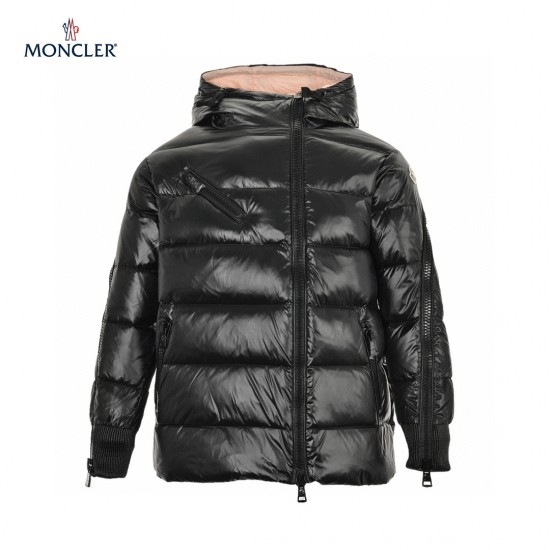 Moncler Oversized Puffer Long Sleeves Short Down Jacket Black Coats Size 0-3 