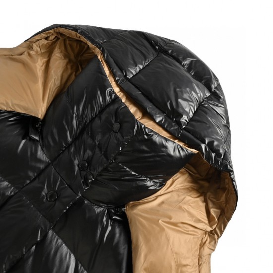 Moncler Parnaiba Quilted Hooded Long Down Jacket Black Brown Size 0-3 