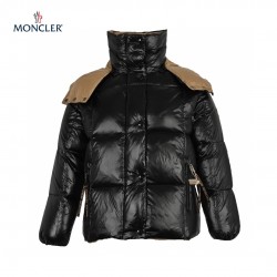 Womens Moncler Liriope Long Sleeves Short Parana Down Jacket Black Brown Size 0-3 