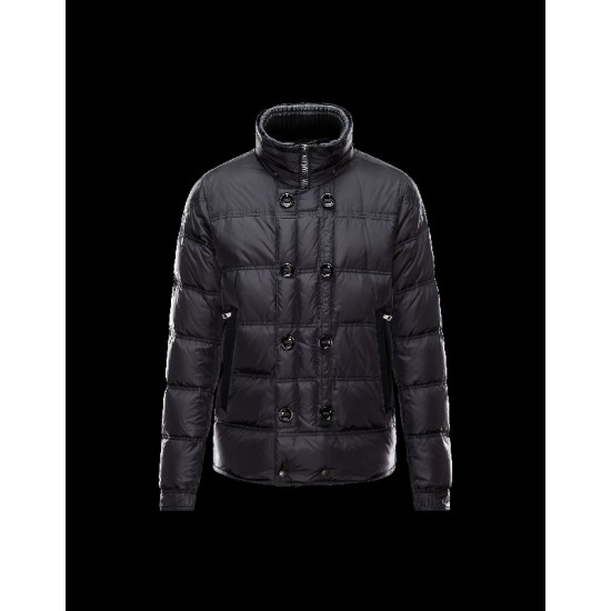 Moncler ALFRED Detachable Knit Collar Black Jackets Nylon/Polyamid Mens 41380992WK