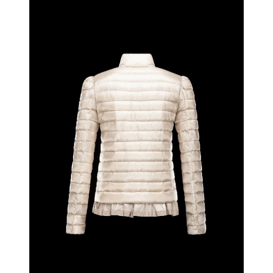 Moncler AMINTA Ultralight Turtleneck Beige Jackets Nylon/Polyamide Womens 41414157FS