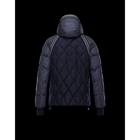 Moncler ARAMIS Turtleneck Dark blue Jackets Flannel Wool Mens 41456790QT