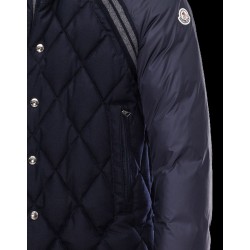 Moncler ARAMIS Turtleneck Dark blue Jackets Flannel Wool Mens 41456790QT