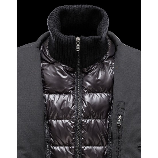 Moncler ARGENTRE Detachable Lapel Collar Black Jackets Nylon/Polyamid Mens 41382289SR