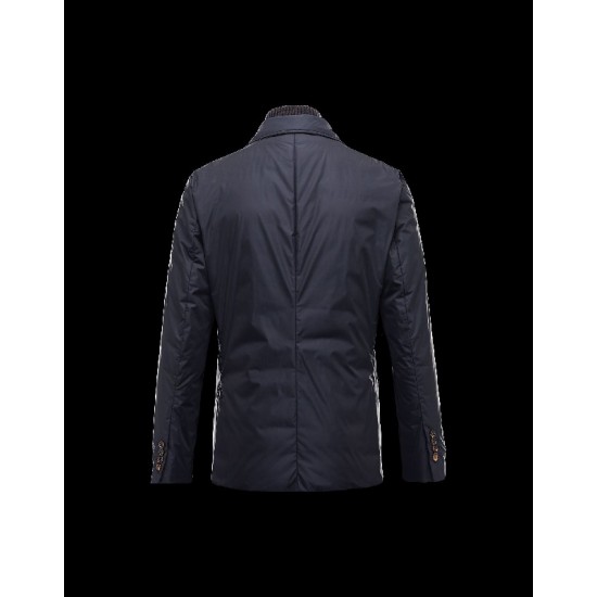 Moncler ARGENTRE Detachable Ribbed Collar Blue Jackets Nylon/Polyester Mens 41378033AA