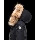 Moncler AYROLLE Detachable Fur Collar Turtleneck Black Jackets Polyester/Cotton/Racoon Womens 41456955NI