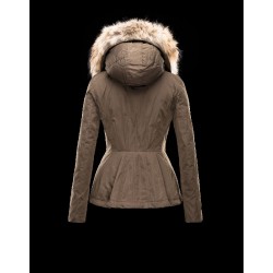 Moncler AYROLLE Turtleneck Detachable Military green Jackets Cotton/Racoon Womens 41456955TN