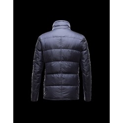 Moncler Amazzone Ribbed Collar Blue Jackets Nylon/Polyamid Mens 41236400TV