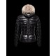 Moncler Armoise Detachable Fur Trimmed Black Jackets Lacquered Nylon Womens 41224515UM