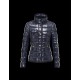 Moncler Armoise Detachable Fur Trimmed Blue Jackets Lacquered Nylon Womens 41224515ML