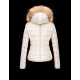 Moncler Armoise Detachable Fur Trimmed Collar Ivory Jackets Nylon/Polyamid Womens 41224515LF