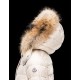 Moncler Armoise Detachable Fur Trimmed Collar Ivory Jackets Nylon/Polyamid Womens 41224515LF