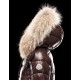 Moncler Armoise Detachable Fur Trimmed Dark brown Jackets Lacquered Nylon Womens 41224515QP