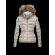 Moncler Armoise Detachable Fur Trimmed Light grey Jackets Lacquered Nylon Womens 41224515DD