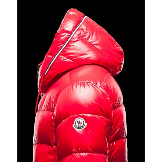 Moncler Aubert Hooded Neckline Coral Jackets Nylon/Polyamid Mens 41224644MN