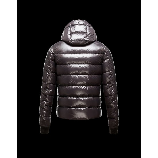 Moncler Aubert Hooded Neckline Dark brown Jackets Nylon/Polyamid Mens 41224644PX