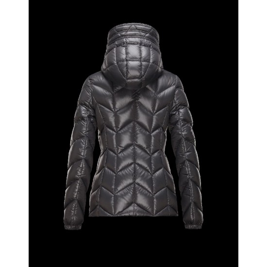 Moncler BADETE Turtleneck Drawstring Closure Steel grey Jackets Polyamide Womens 41464877KT