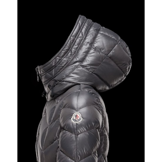 Moncler BADETE Turtleneck Drawstring Closure Steel grey Jackets Polyamide Womens 41464877KT