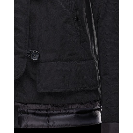 Moncler BAGES Turtleneck Black Jackets Cotton Nylon Polyester Womens 41457023GI