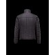 Moncler BAHR Biker Turtleneck Black Jackets Silky Nylon Lambskin Mens 41466657QL