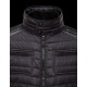 Moncler BAHR Biker Turtleneck Black Jackets Silky Nylon Lambskin Mens 41466657QL