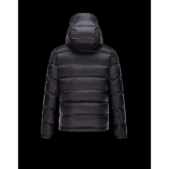 Moncler BASILE Lightweight Fixed Hood Black Jackets Nylon/Polyamide Mens 41457019EE