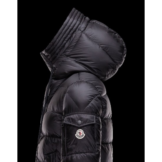 Moncler BASILE Lightweight Fixed Hood Black Jackets Nylon/Polyamide Mens 41457019EE