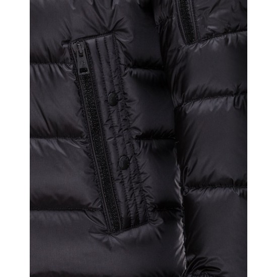 Moncler BASILE Lightweight Fixed Hood Black Jackets Nylon/Polyamide Mens 41457019EE