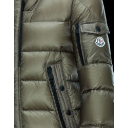 Moncler BASILE Lightweight Fixed Hood Khaki Jackets Nylon/Polyamide Mens 41457019LV