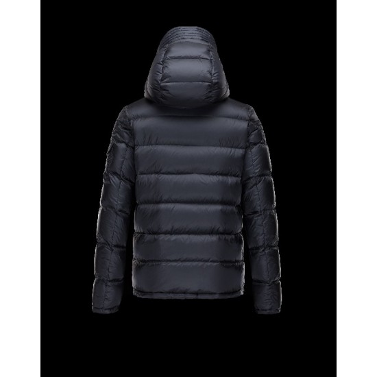 Moncler BASILE Turtleneck Fixed Hood Dark blue Jackets Polyamide Mens 41457019XO