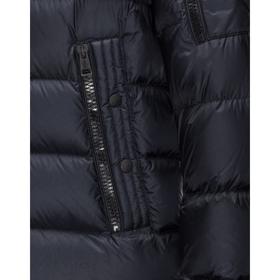 Moncler BASILE Turtleneck Fixed Hood Dark blue Jackets Polyamide Mens 41457019XO