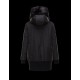 Moncler BASSIAS Detachable Turtleneck Fur Collar Black Coats Polyester/Beaver Womens 41466460TP