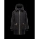 Moncler BASSIAS Detachable Turtleneck Fur Collar Black Coats Polyester/Beaver Womens 41466460TP