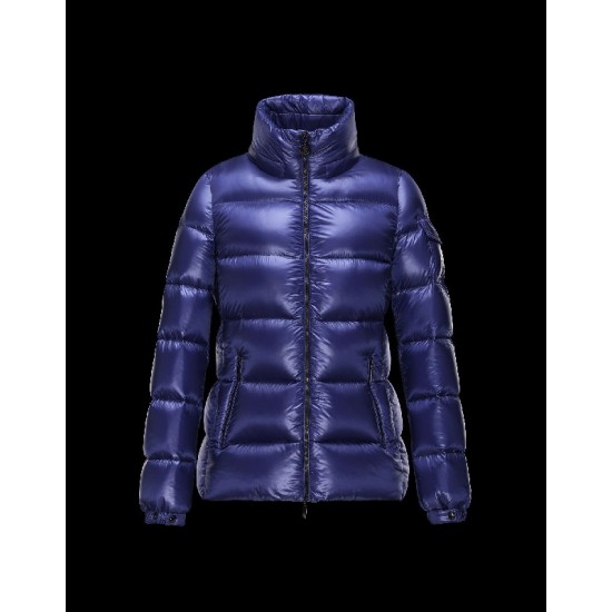 Moncler BERRE Detachable Turtleneck Blue Jackets Techno Fabric Womens 41456953MW