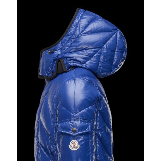 Moncler BERRIAT Detachable Hood Turtleneck Blue Jackets Nylon/Polyamid Mens 41456769ET