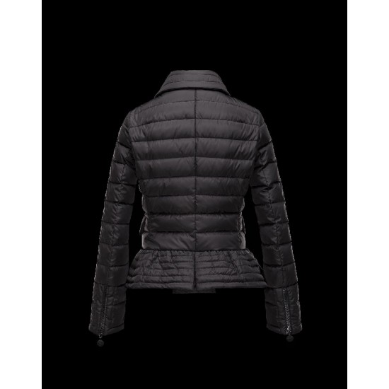 Moncler BIBER Double-Breasted Classic Neckline Black Jackets Nylon Womens 41467469GC