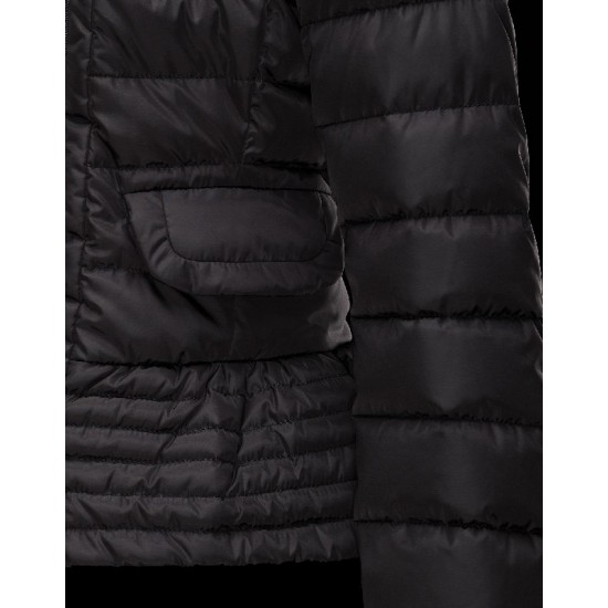 Moncler BIBER Double-Breasted Classic Neckline Black Jackets Nylon Womens 41467469GC