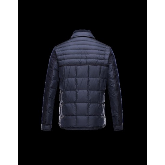 Moncler BLAIS Turtleneck Dark blue Jackets Polyamid/Wool Mens 41378018WC