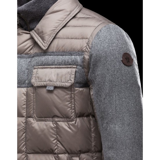 Moncler BLAIS Turtleneck Grey Jackets Nylon/Polyamid/Wool Mens 41378018EI