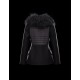 Moncler BOUVIER Classic Neckline Fur Collar Black Jackets Wool Flannel/Mongolian Fur/Feather Womens 41473300FI