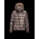 Moncler BYRON Fur-Trimmed Hood Turtleneck Khaki Jackets Polyamide/Coyote Mens 41466614IN