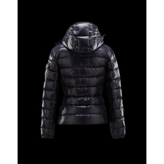 Moncler Bady Detachable Hood Blue Jackets Lacquered Nylon Womens 41224540XX